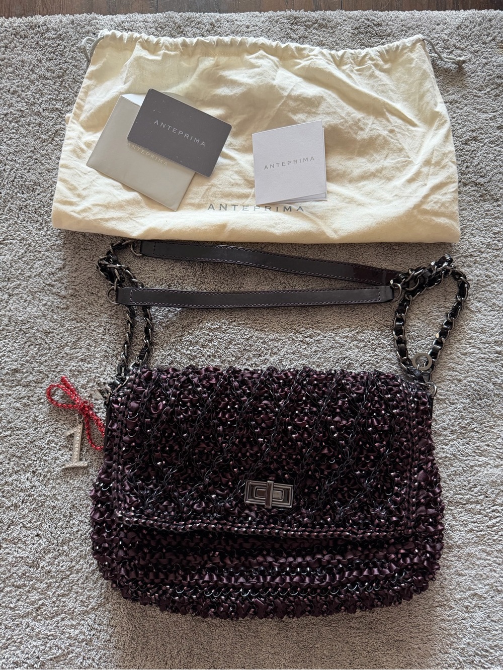 Anteprima Women's Woven Chain Shoulder Bag in Plum
